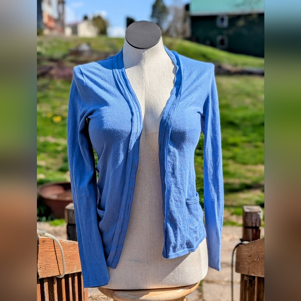 Banana Republic Blue Open Front Cardigan